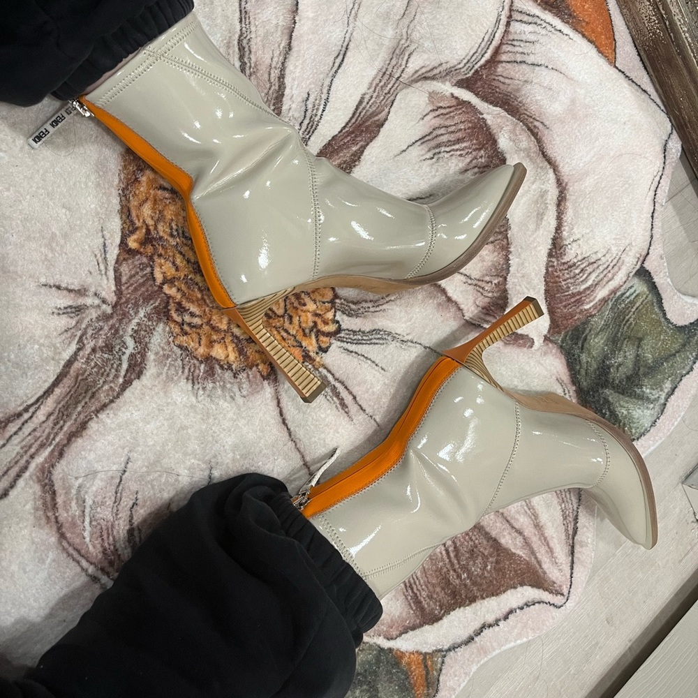Fendi patent neoprene boots